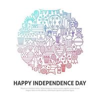 Happy Independence Circle Concept vector