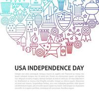 USA Independence Day Line Concept vector