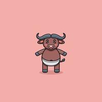 Cute Buffalo Standing vector