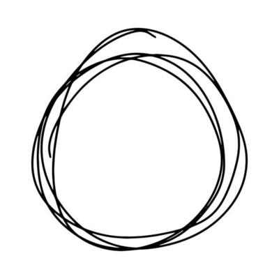 Doodle frame is round. A circle drawn by hand.Random graffiti. A set of round frames.