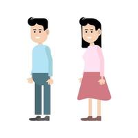 A man and a woman in the style of a flat illustration.Full-length people.Vector illustration vector