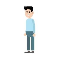 A man  in the style of a flat illustration.Full-length people. vector