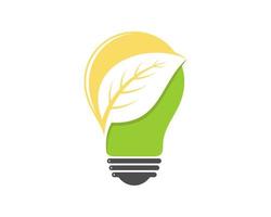 Nature idea with green leaf in the light bulb vector