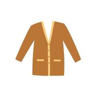 cárdigan básico de punto marrón. suéter femenino. elemento de ropa de abrigo vector