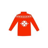 Red sweater with ornament in doodle style vector