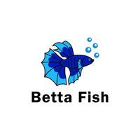 diseño de logotipo de pez betta azul. diseño para una pescadería. vector