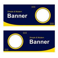 blue and yellow abstract business horizontal banner design creative banner design for template. Simple blue horizontal banner vector