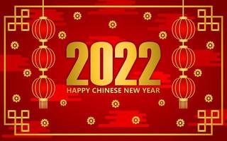 Chinese new year 2022 greeting background design in red color. designs for banners and covers. chinese ornament design vector