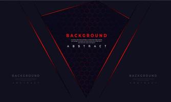 Abstract neon red light shadow on dark grey metallic with hexagon mesh pattern design modern futuristic technology background vector illustration.