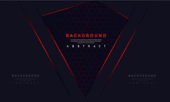 Abstract neon red light shadow on dark grey metallic with hexagon mesh pattern design modern futuristic technology background vector illustration.