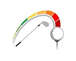 Faster speedometer with golf ball and golf stick vector