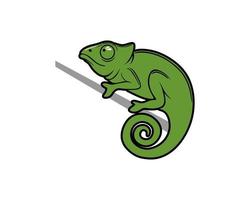 Simple green chameleon vector