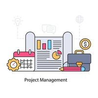 Ilustración de gestión de proyectos, vector editable