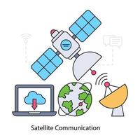 A satellite communication icon, editable vector
