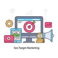 An illustration design of target marketing in flat style vector