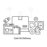 Perfect design illustration of cash on delivery vector