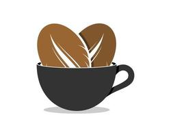 Love coffee beans inside the coffee cup vector