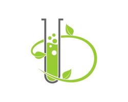 B Letter with nature laboratory test tube vector