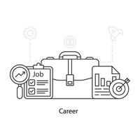 Conceptual linear design illustration of career vector