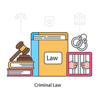 ilustración de descarga premium de derecho penal vector