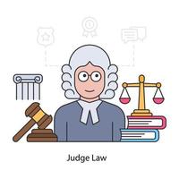 An editable design illustration of judge law vector