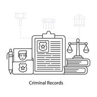 Modern design illustration of criminal record vector