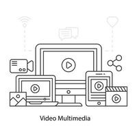 An illustration design of video multimedia vector