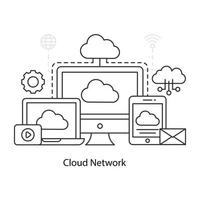 A unique design illustration of cloud network vector