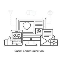 A modern design illustration of social communication vector