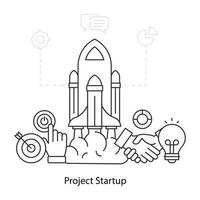 A premium download illustration of project startup vector