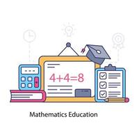 Mathematics education illustration, editable vector