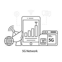 Ilustración de red 5g, vector editable