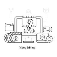 Modern design illustration of video editing vector