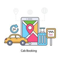 A unique design illustration of cab booking vector