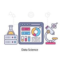 Trendy design illustration of data science vector