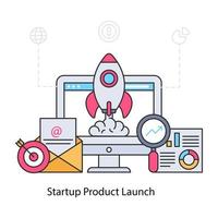 Project launch illustration, editable vector