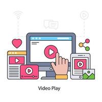 An illustration design of video play vector