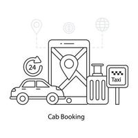 A unique design illustration of cab booking vector