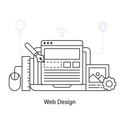 A unique design illustration of web design