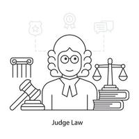 An editable design illustration of judge law vector