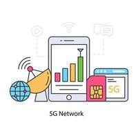 Icono de red 5g, vector editable