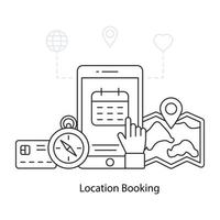 Modern design illustration of location booking vector