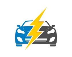 energía del coche con símbolo eléctrico en el medio