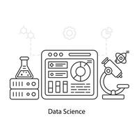Trendy design illustration of data science vector