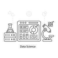 ilustración de diseño de moda de la ciencia de datos vector