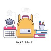 After vacation concept illustration, vector design of back to school