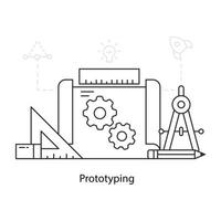 Ilustración de diseño moderno de creación de prototipos. vector