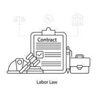 una ilustración de diseño editable de la legislación laboral vector