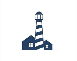 Light house with house real estate vector