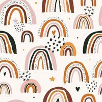 cute seamless pattern with rainbows and decorative graphic elements for kids fashion, textile and fabric prints, packaging, scrapbooing, stationery, wallpaper, wrapping paper, etc. EPS 10